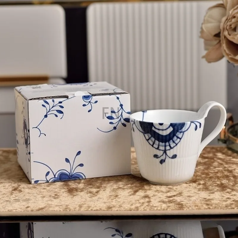 Coffee Tea Gift Set - Nordisches Royal Palm Blumenmuster Kaffeetassen-Set mit