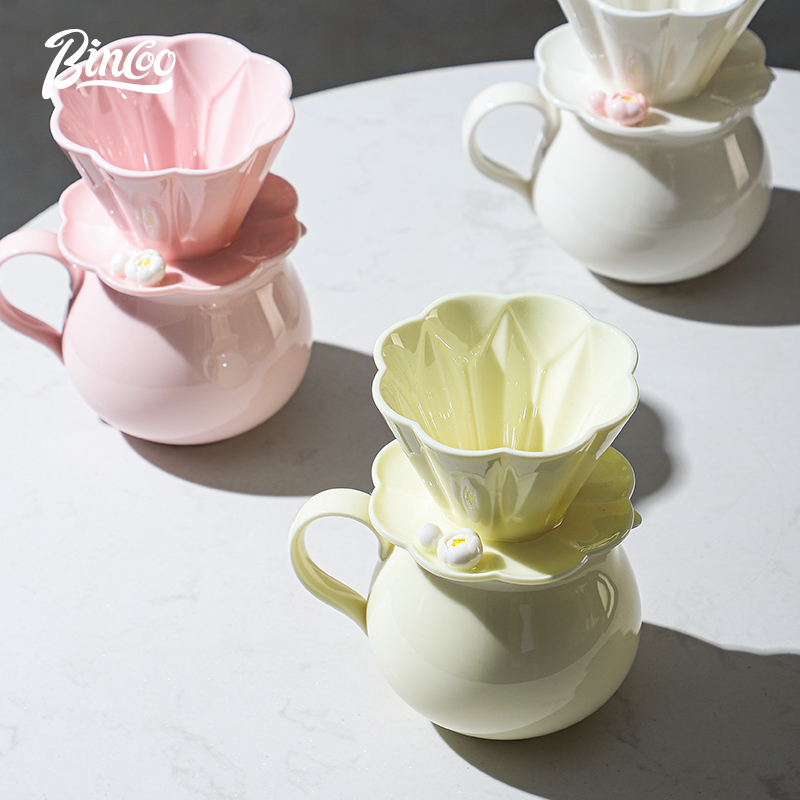 Coffee Tea Pot - Bincoo-Ceramic Handbrauen zum Übergießen der Teekanne