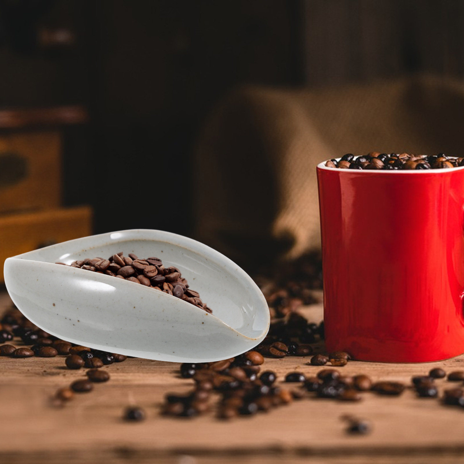 Coffee Tea And Bean - Keramik-Kaffeebohnen-Dosierschale Multifunktions-Wägebecher für Espressobohnen, Teeblätter, Präzisionsmessung,