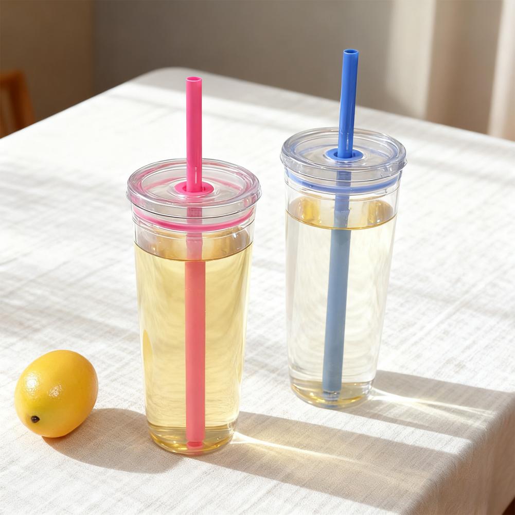 Coffee Tea Tumbler - Tragbarer Strohbecher, 20 Unzen, bunter Tritan-Becher