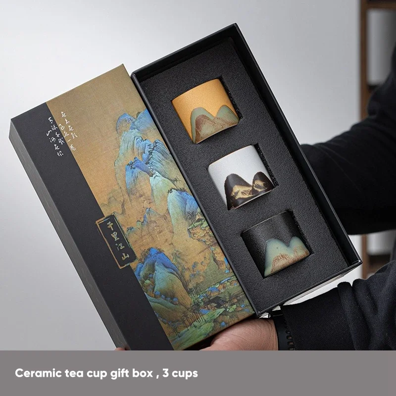 Coffee Tea Gift Set - Geschenkbox, japanische Keramik-Teetasse, Teeschale aus Porzellan,