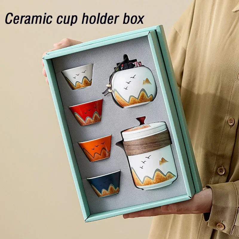Coffee Tea Tumbler - Geschenkbox, Keramik-Teetasse im chinesischen Stil, Teekanne
