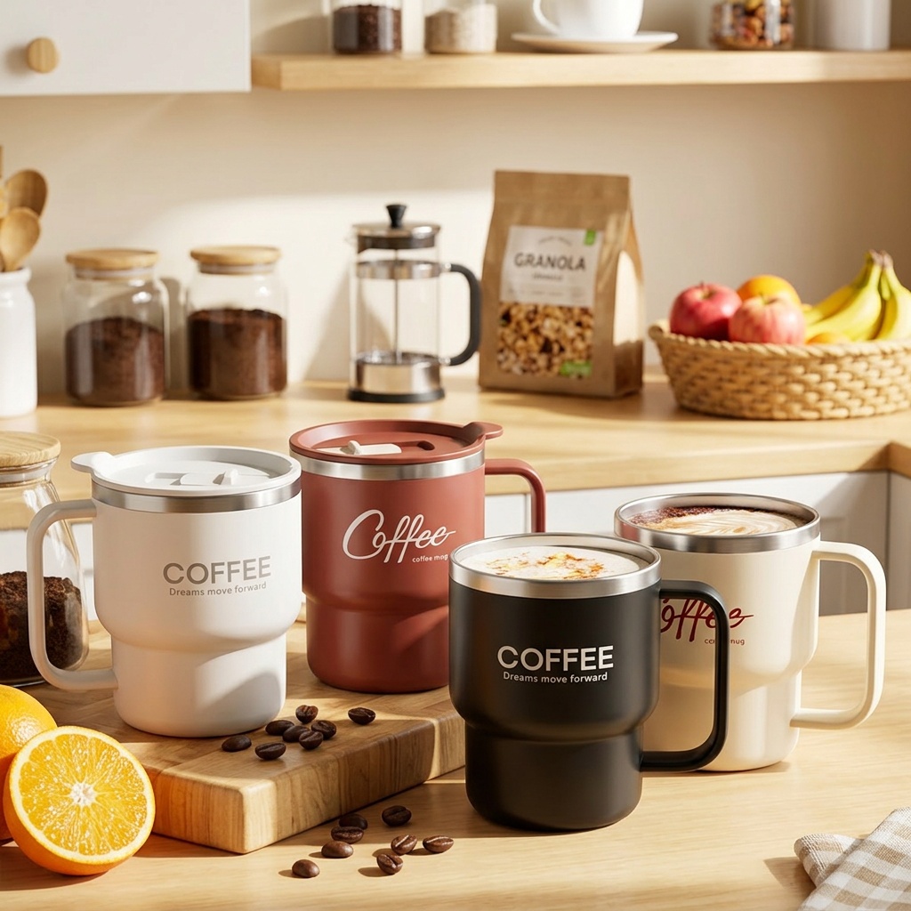 Coffee Tea Tumbler - 304 Edelstahl Isolierter Kaffeebecher mit Griff