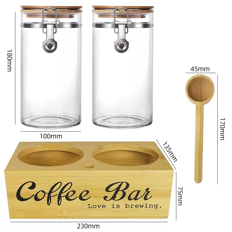 Coffee Tea And Bean - Kaffee-Vorratsdosen, 2er-Pack mit Deckel und Schaufeln,