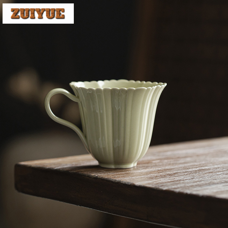 Coffee Tea Green - 150 ml Schilfrohr Grün Handgemachte Kaffeetasse