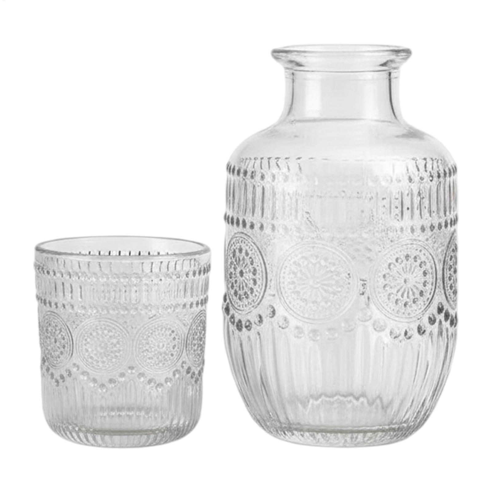 Coffee Tea Tumbler - 550ml Karaffen-Set mit Wassergläsern im Schneeflocken-Design,