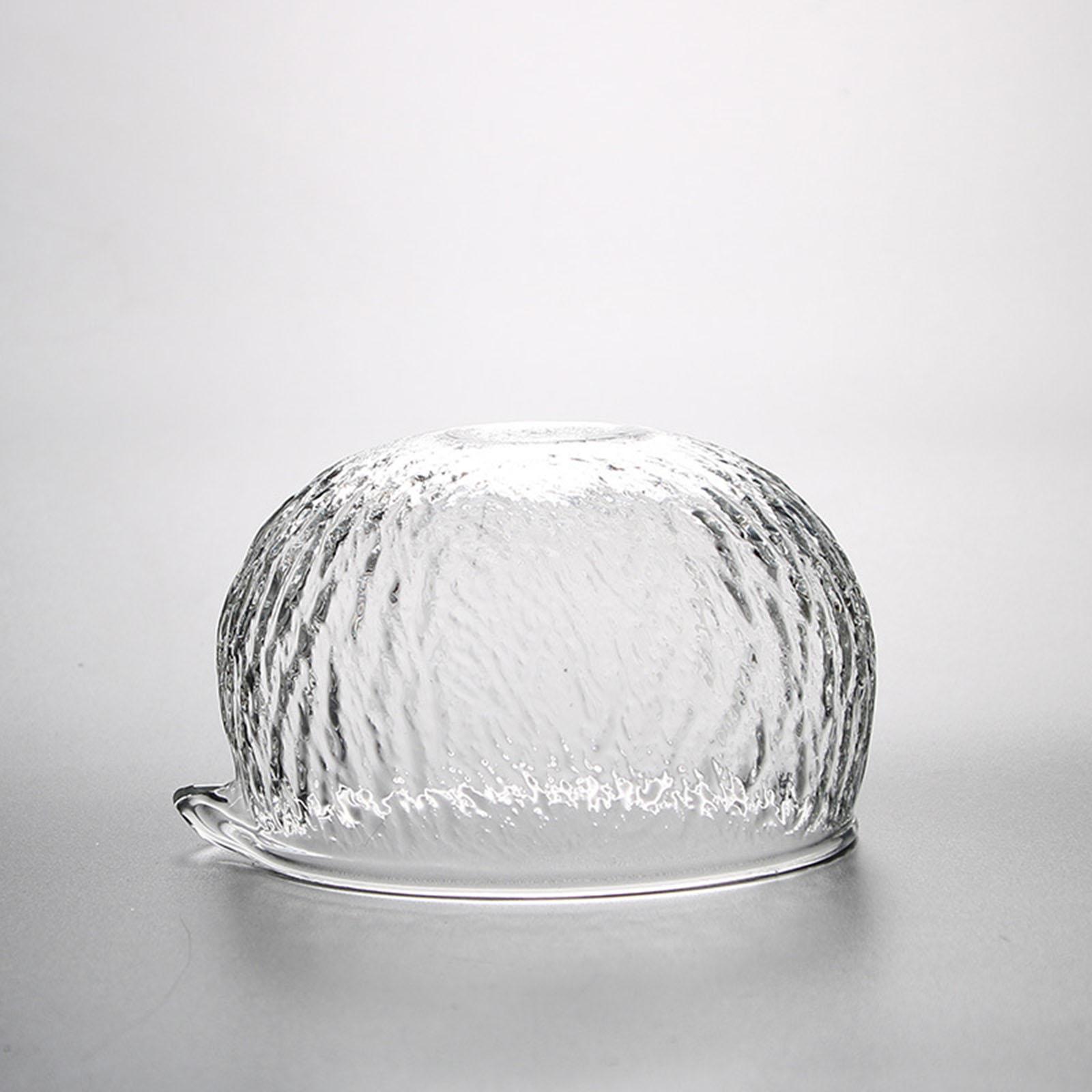 Coffee Tea Green - Handgefertigte Transparente Glas-Matcha-Schale mit Gehämmerter Textur,