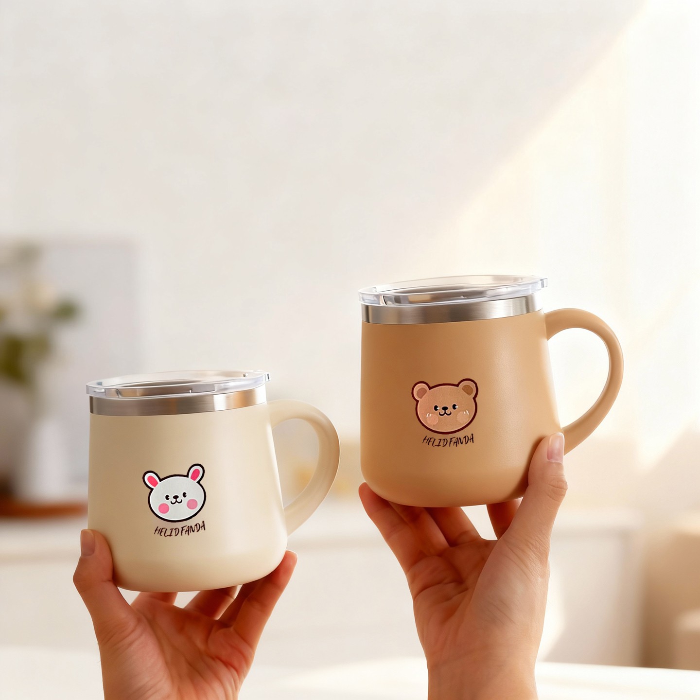 Coffee Tea Tumbler - 430ML Cartoon 316 Edelstahl Kaffeebecher Doppelwandiger
