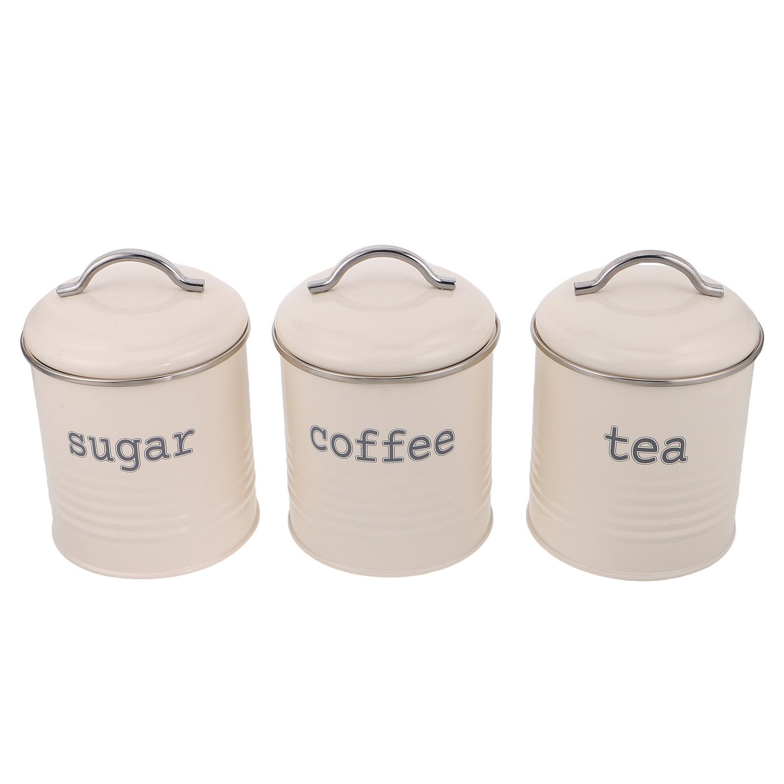 Coffee Tea And Sugar Canisters - 3-teiliges Versiegeltes Kaffeebohnen-Behälterset Luftdichte Tee- und
