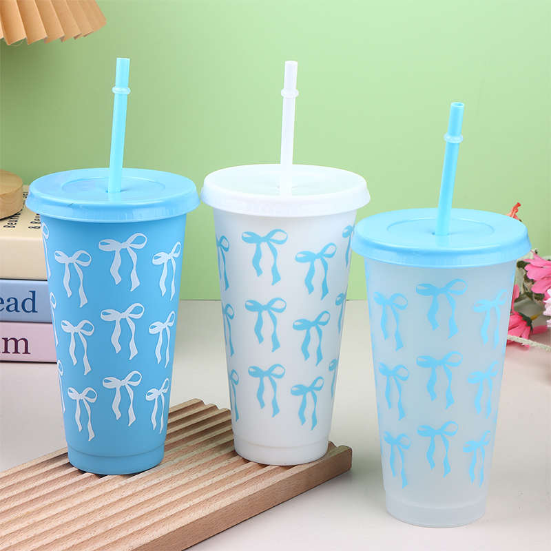 Coffee Tea Tumbler - 710ml Trinkbecher mit Strohhalm-Deckel für Kaffee,