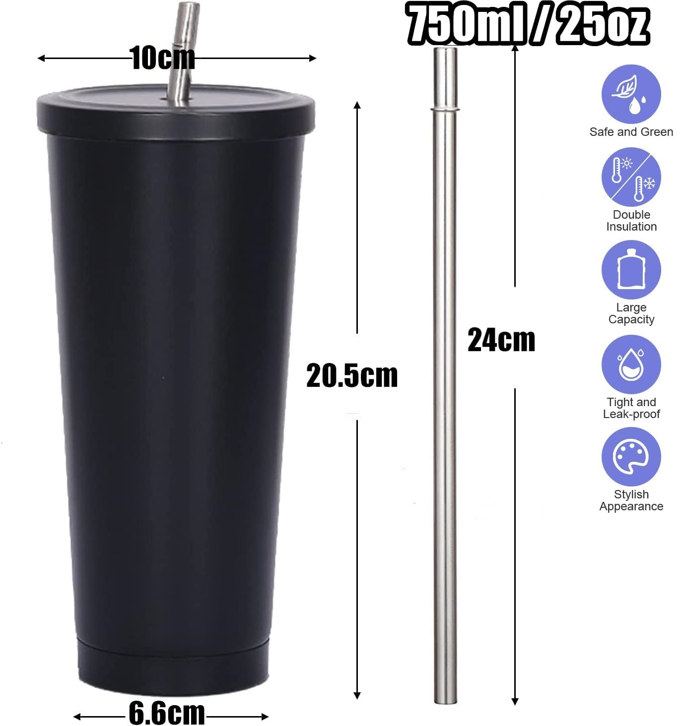 750ml Doppelwandiger Isolierbe – Coffee Tea Tumbler Bewertung und Preis