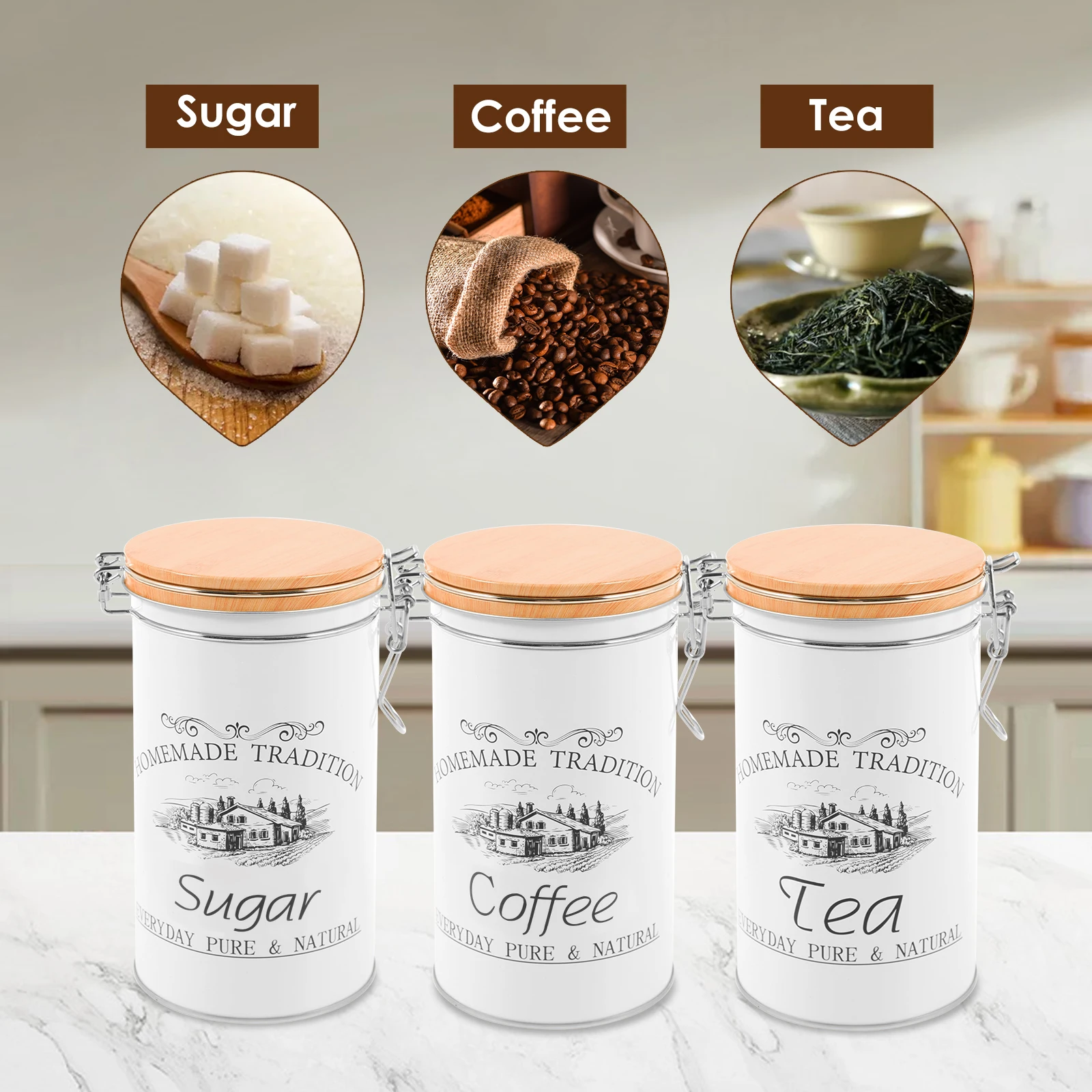 3 Teile/satz Tee Kaffee Zucker – Coffee Tea And Sugar Canisters Bewertung und Preis