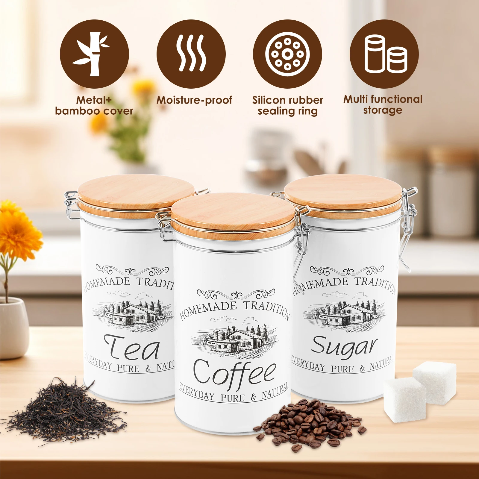 3 Teile/satz Tee Kaffee Zucker – Coffee Tea And Sugar Canisters Bewertung und Preis