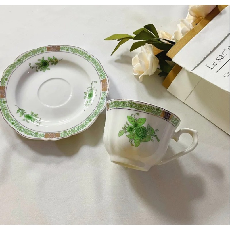 Vintage Grünes Blumenmuster Po – Coffee Tea Green Bewertung und Preis