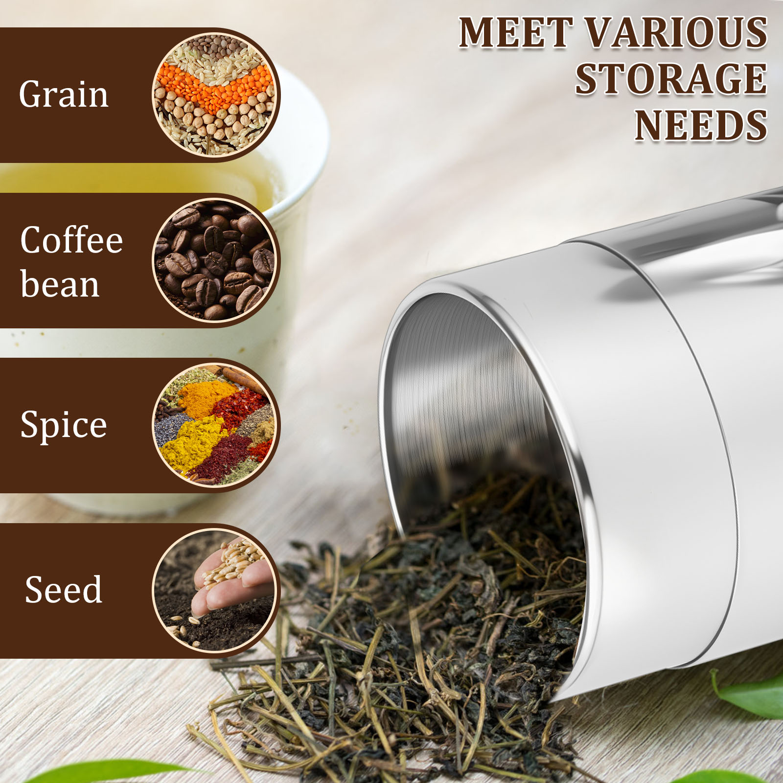 Edelstahl Tee Blatt Dosen Kani – Coffee Tea And Sugar Canisters Bewertung und Preis