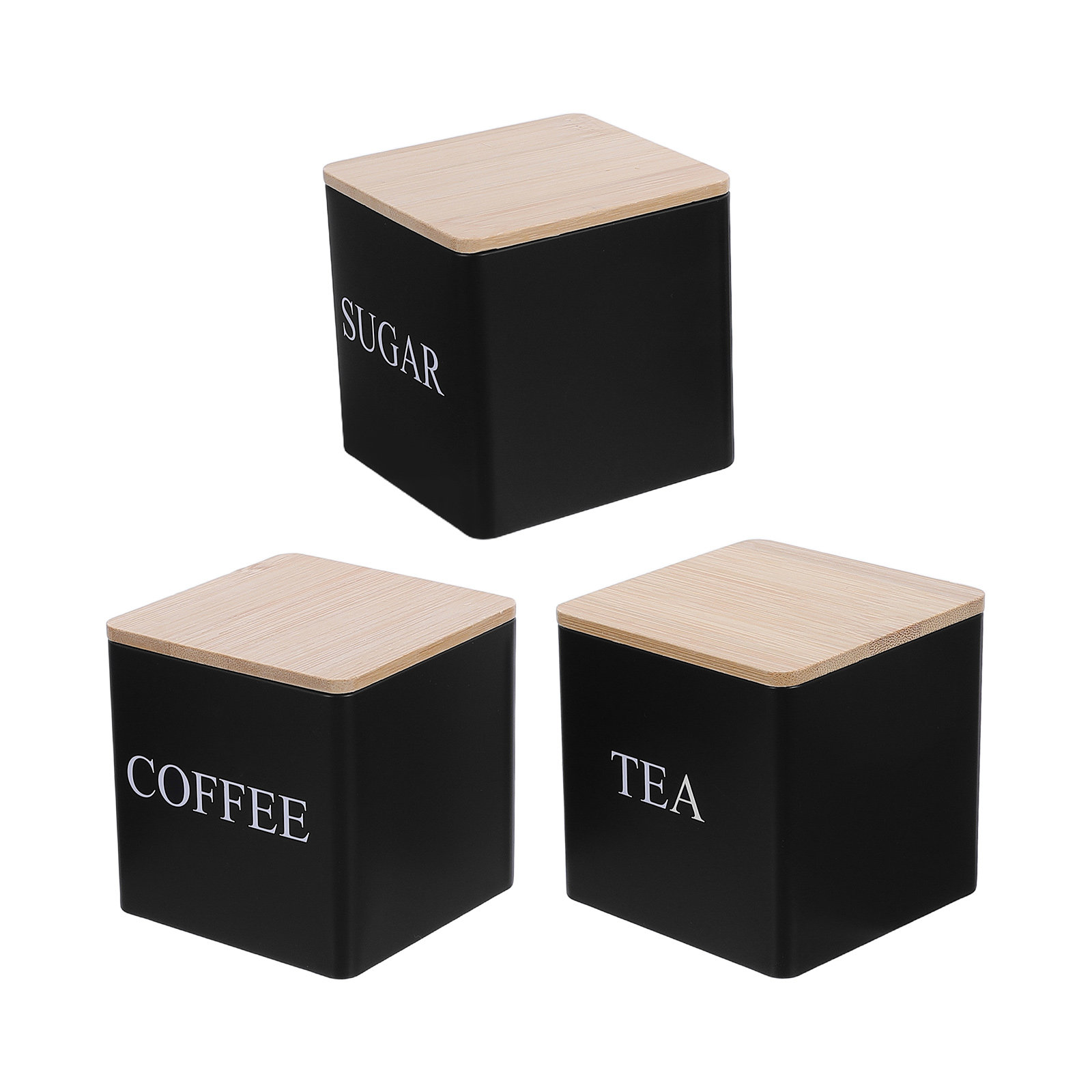3-teiliges Metall-Tee-Kaffee-Z – Coffee Tea And Sugar Canisters Bewertung und Preis